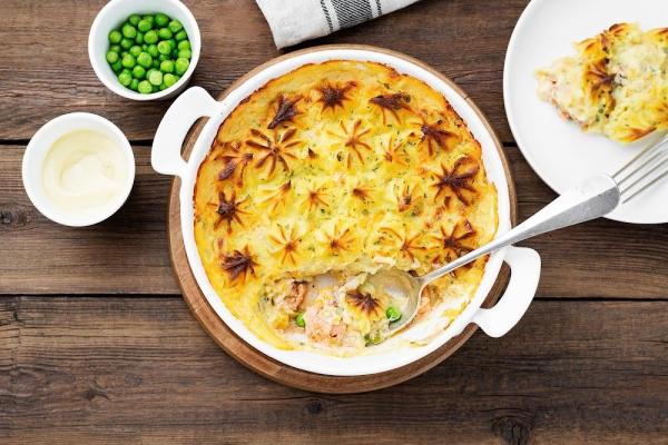 Fish pie met spinazie