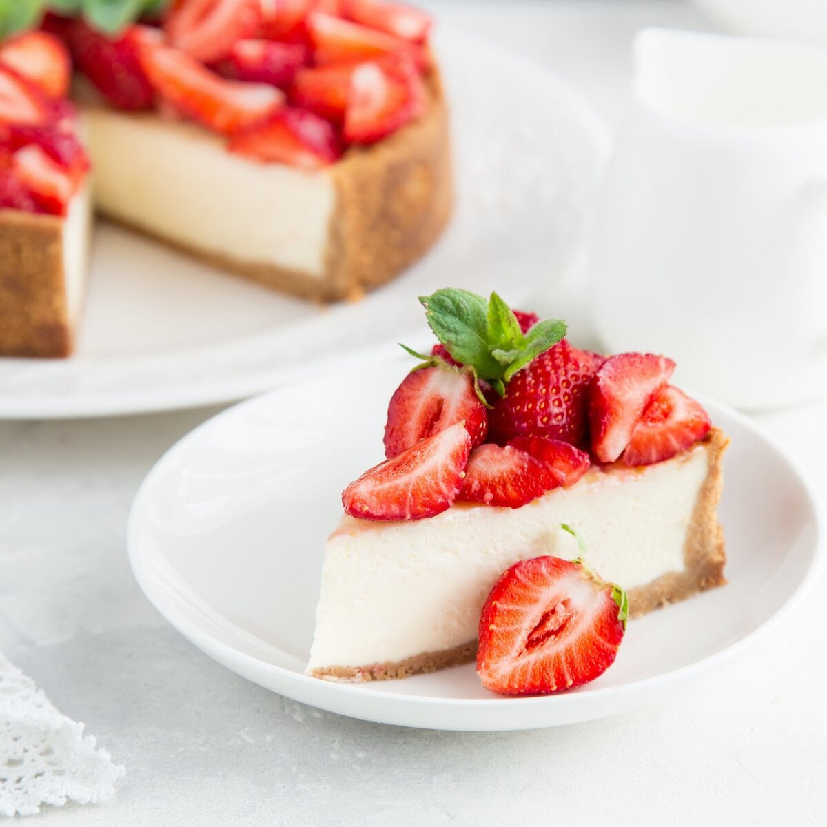 Cheesecake met aardbeien